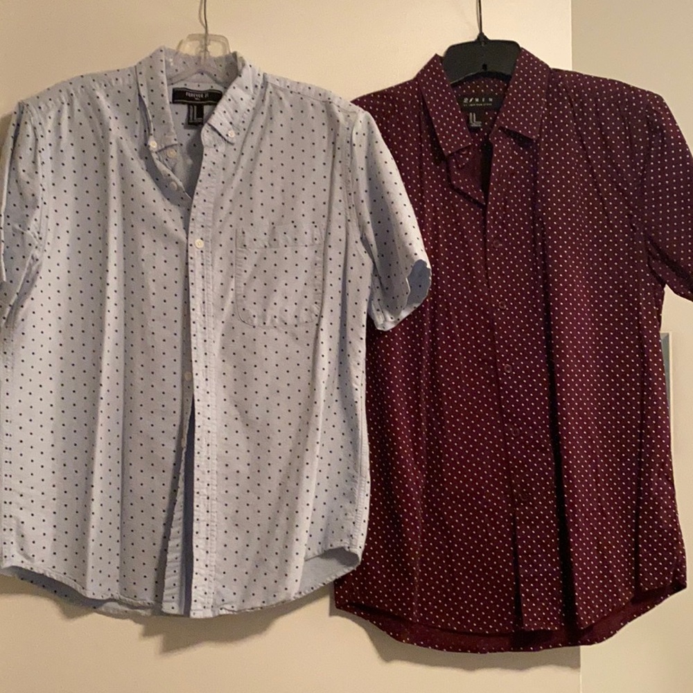 Polka dot button downs (sold together)